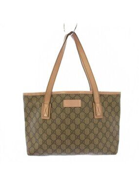 Gucci GG Supreme Tote Bag Handbag Beige Pink KH OH